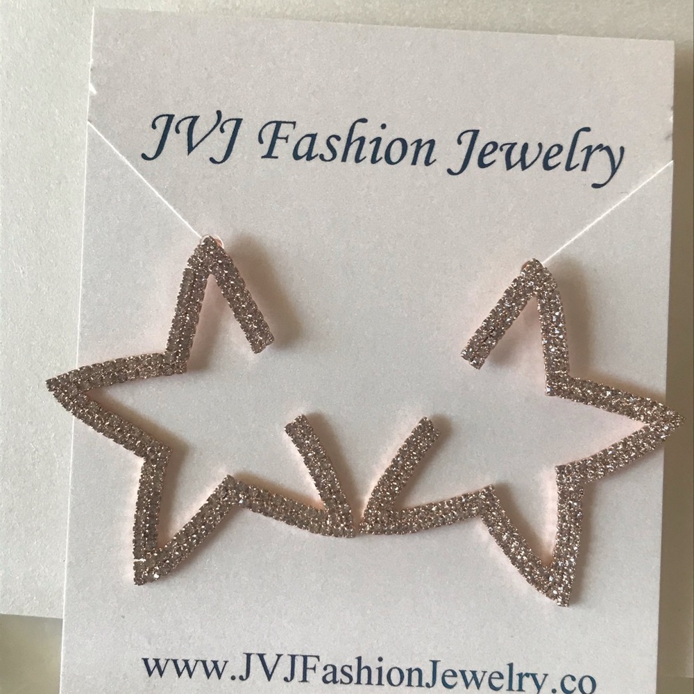 rose gold plated rhinestone earrings